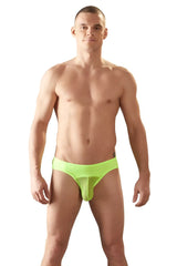 Svenjoyment neon yellow mesh pouch jock bikini briefs made of breathable mesh fabric in size large