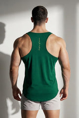 Jed North Herren Fast-Dry Bodybuilding Workout Stringer - Grün mit Neon-Logo