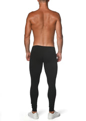 Black tactical gym-tech stretch slim jogger leggings made of stretchy fabric with a form-fitting design