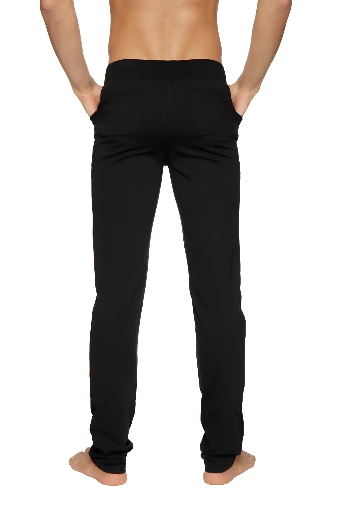 Black tactical urban at home dress pant yoga pant with slim fit elastic waistband and ribbed cuffs for comfort