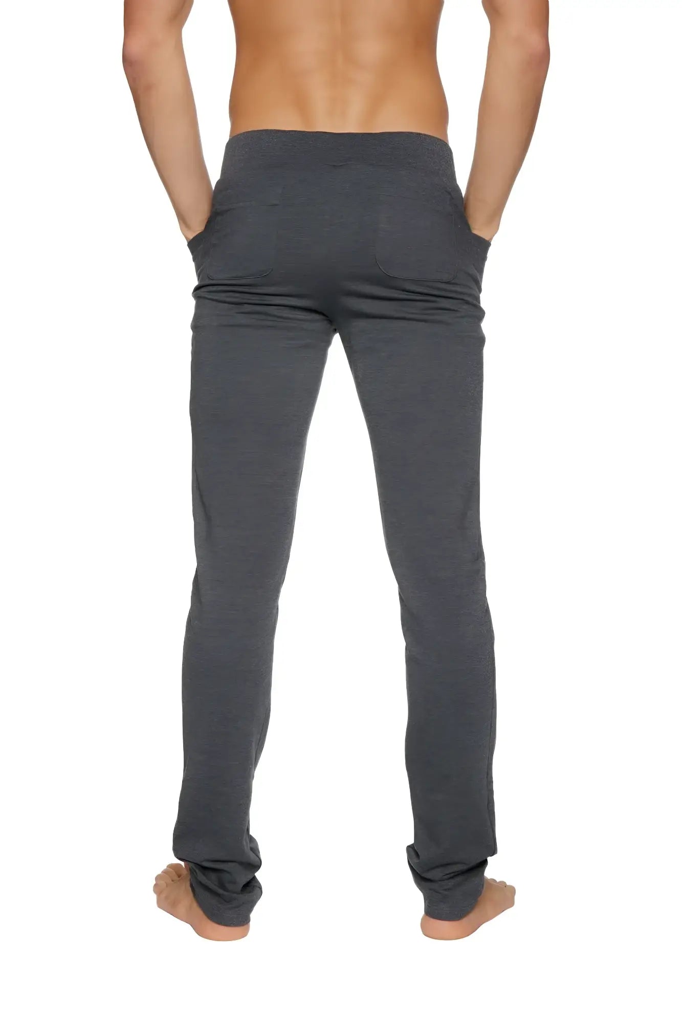 Tactical urban at home dress pant yoga pant in charcoal dark gray with soft texture relaxed fit and rolled cuffs