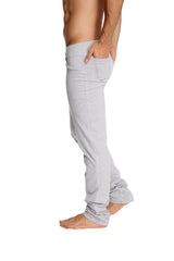 Light gray soft fabric tactical urban at home dress pant yoga pants with relaxed fit and rolled cuffs in heather grey