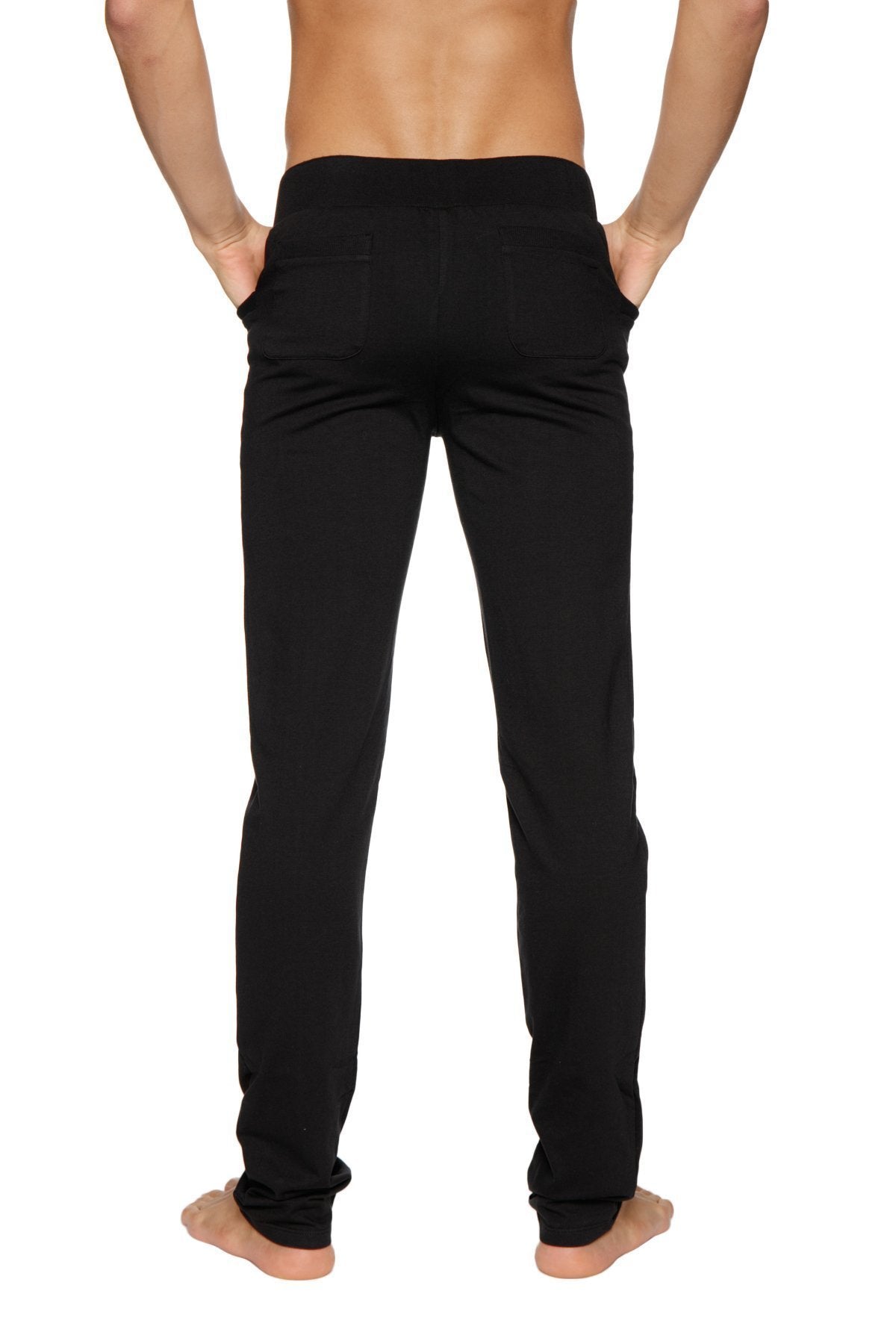 Black tactical urban at home dress pant yoga pant with slim fit elastic waistband and ribbed cuffs for comfort