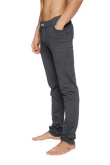 Dark gray slim-fit tactical urban at home dress pant yoga pant with soft stretchy fabric and sleek design