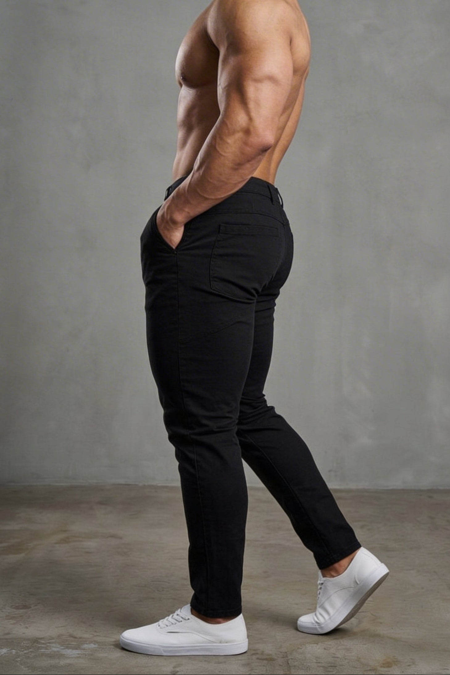 Jed North Herren Fitted Chino-Hose - Schwarz