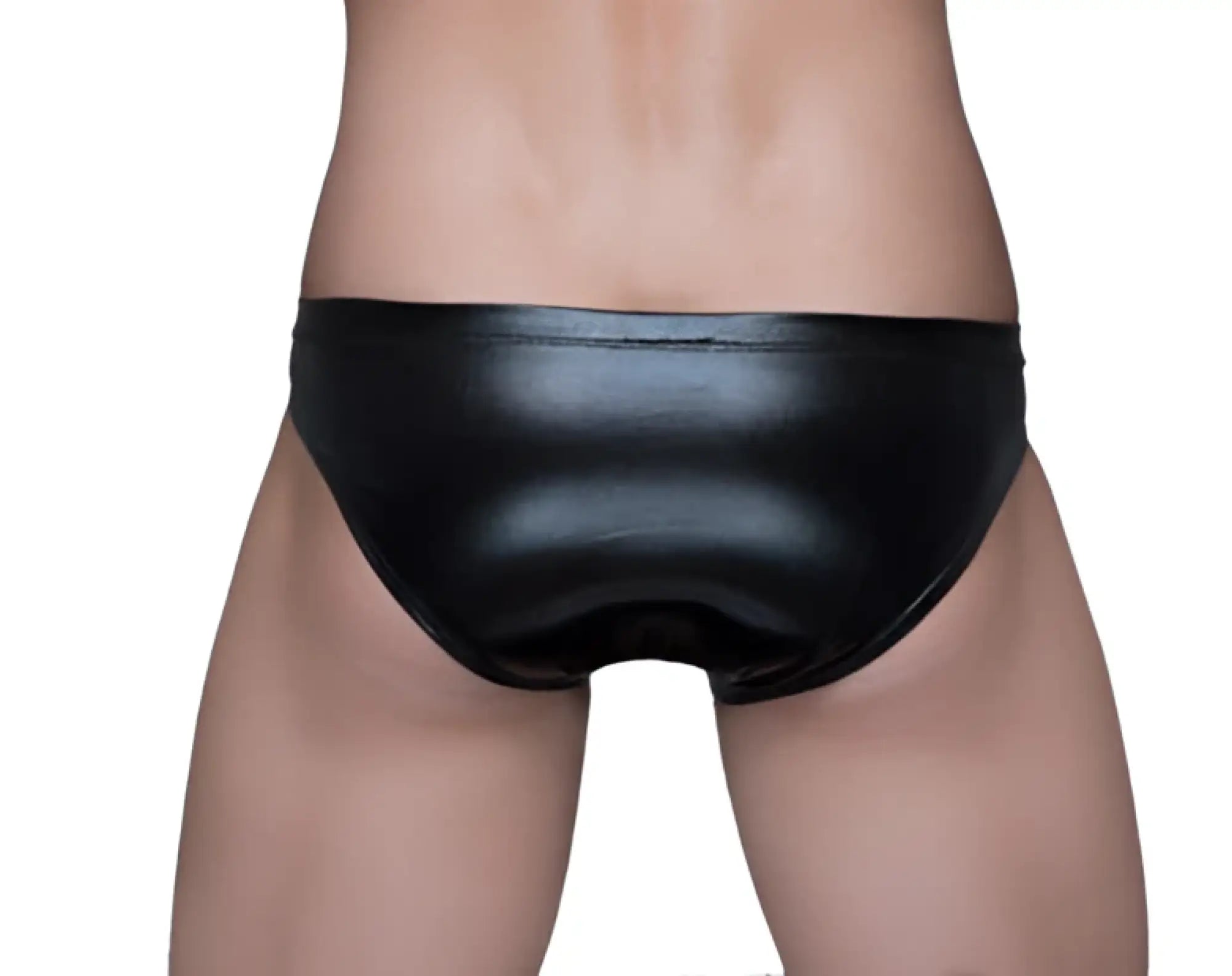 Black shiny leather briefs tartarus coated brief with glossy finish and sleek design for edgy fashion look