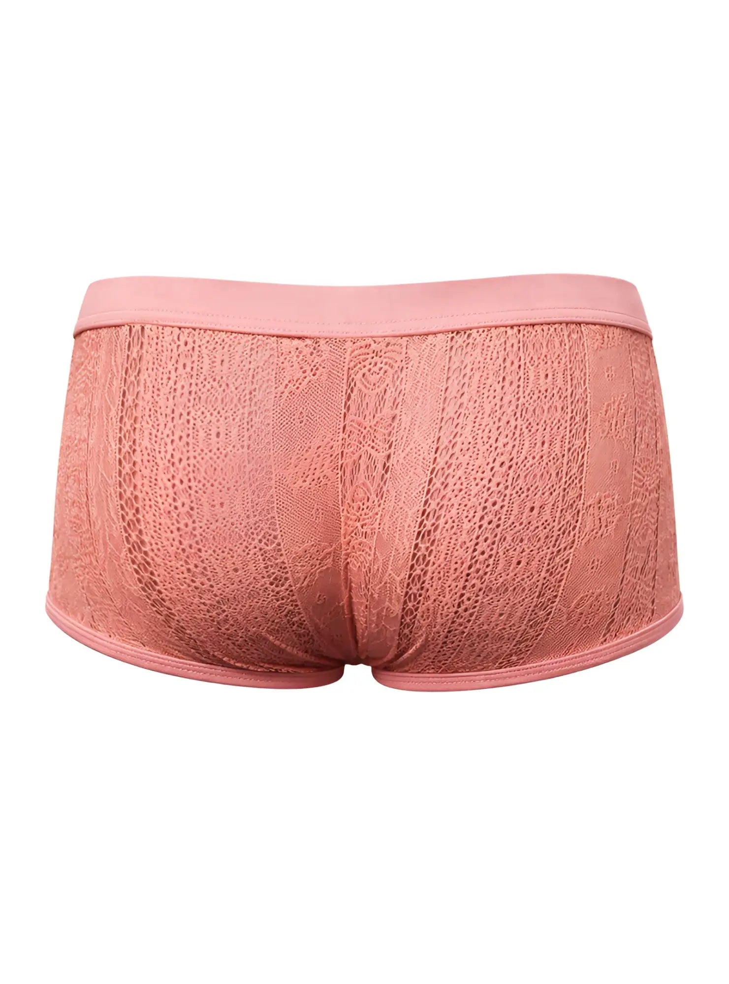 Pink tartarus lace boyshort women’s briefs with lace trim and soft seamless waistband for comfortable wear