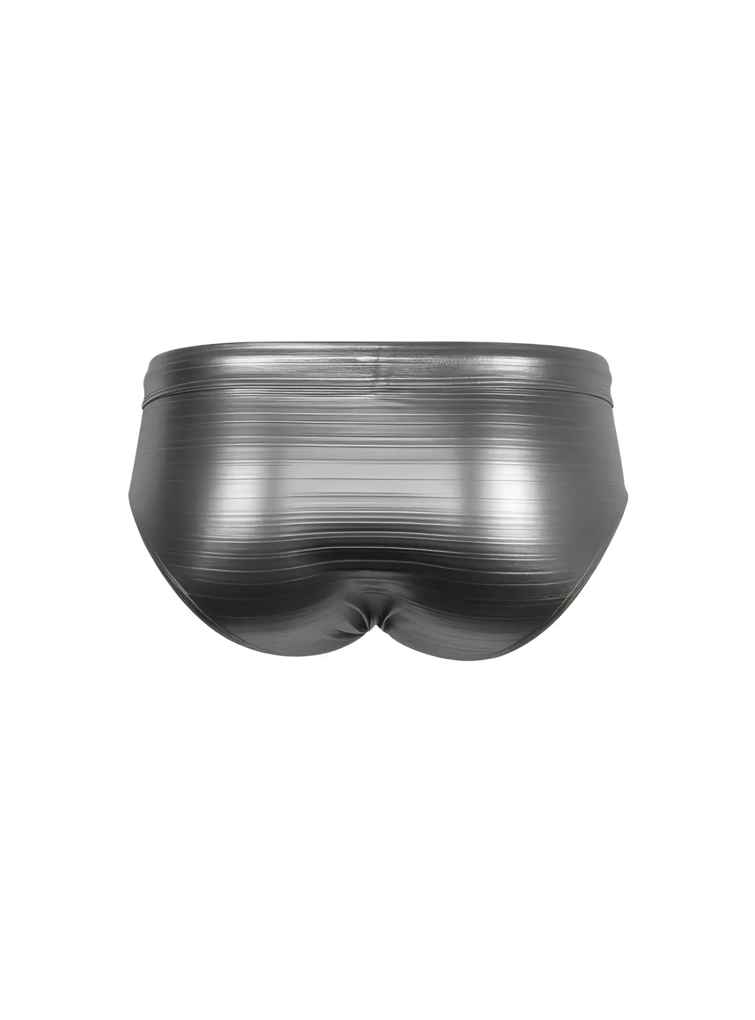 Tartarus metallic brief in shiny silver with sleek ribbed texture made from metallic fabric for stylish wear