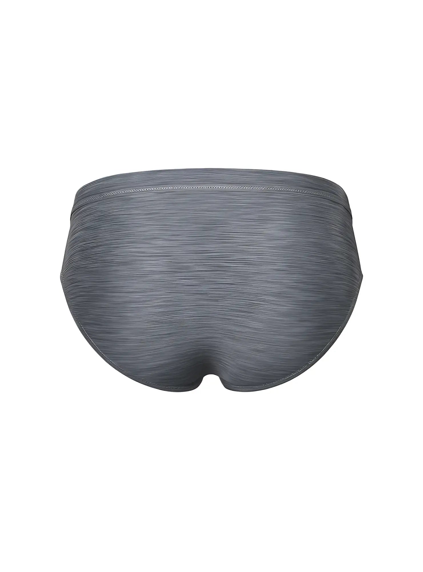 Tartarus swim brief in gray textured fabric with subtle heathered pattern and seamless waistband
