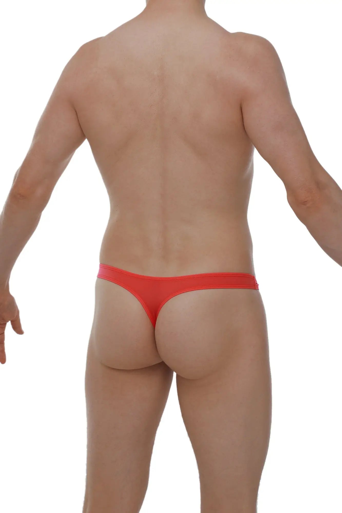 A vibrant red thong lasso cockring in plum crimson made of smooth fabric with a form-fitting design