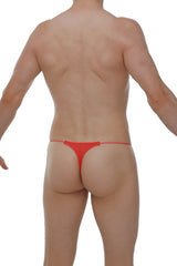 Red thong lolif plum crimson with thin seamless design showing the back side of the product