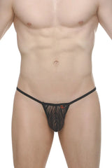 PetitQ Men's Thong Migny Lace Savane Black