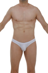 White petitq thong pensal modal men’s briefs with a smooth seamless design in form-fitting style