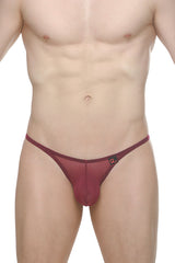 PetitQ Men's Thong Plellis Net Merlot