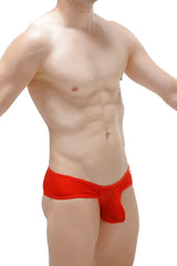 Red men’s thong toga net briefs with supportive contoured design for comfortable everyday wear