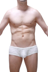White fluffy textured briefs trunk yeti white designed for comfort and style in soft breathable fabric
