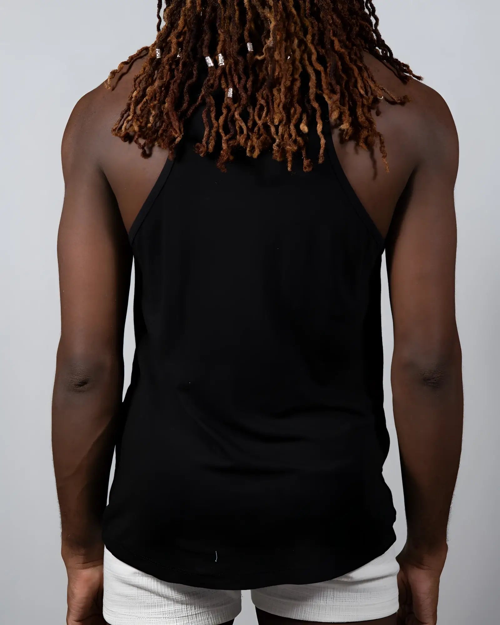 Black tulio solid tank sleeveless top with relaxed fit and rounded hem perfect for casual wear