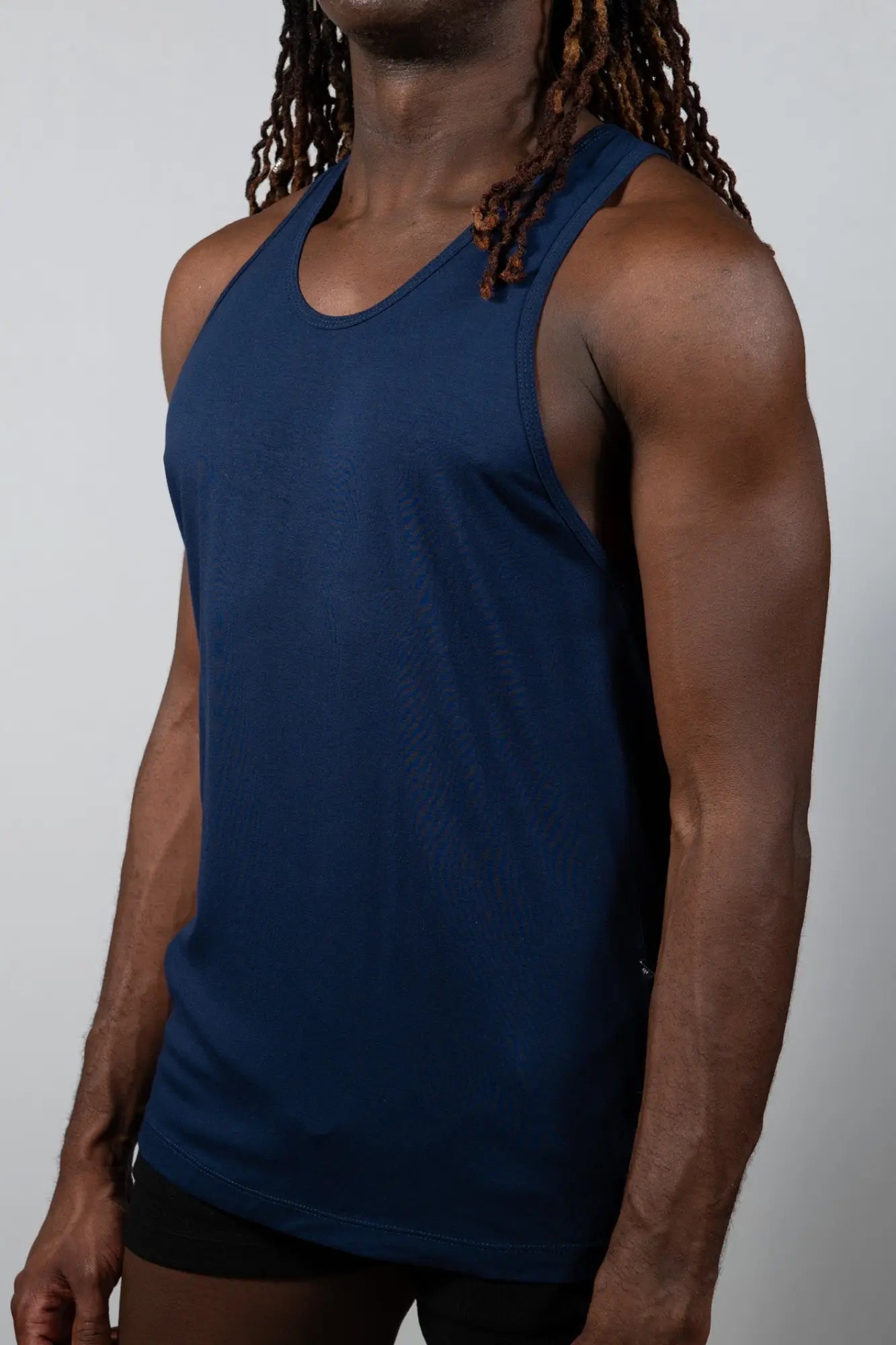 Navy blue sleeveless tank top tulio solid tank made of breathable fabric perfect for casual and athletic wear