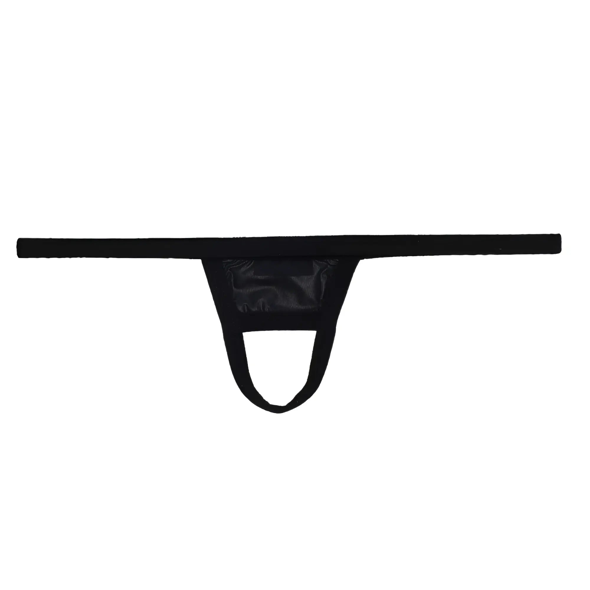 Black thong u-station ball holder u0011-001 with a glossy transparent front panel for secure support