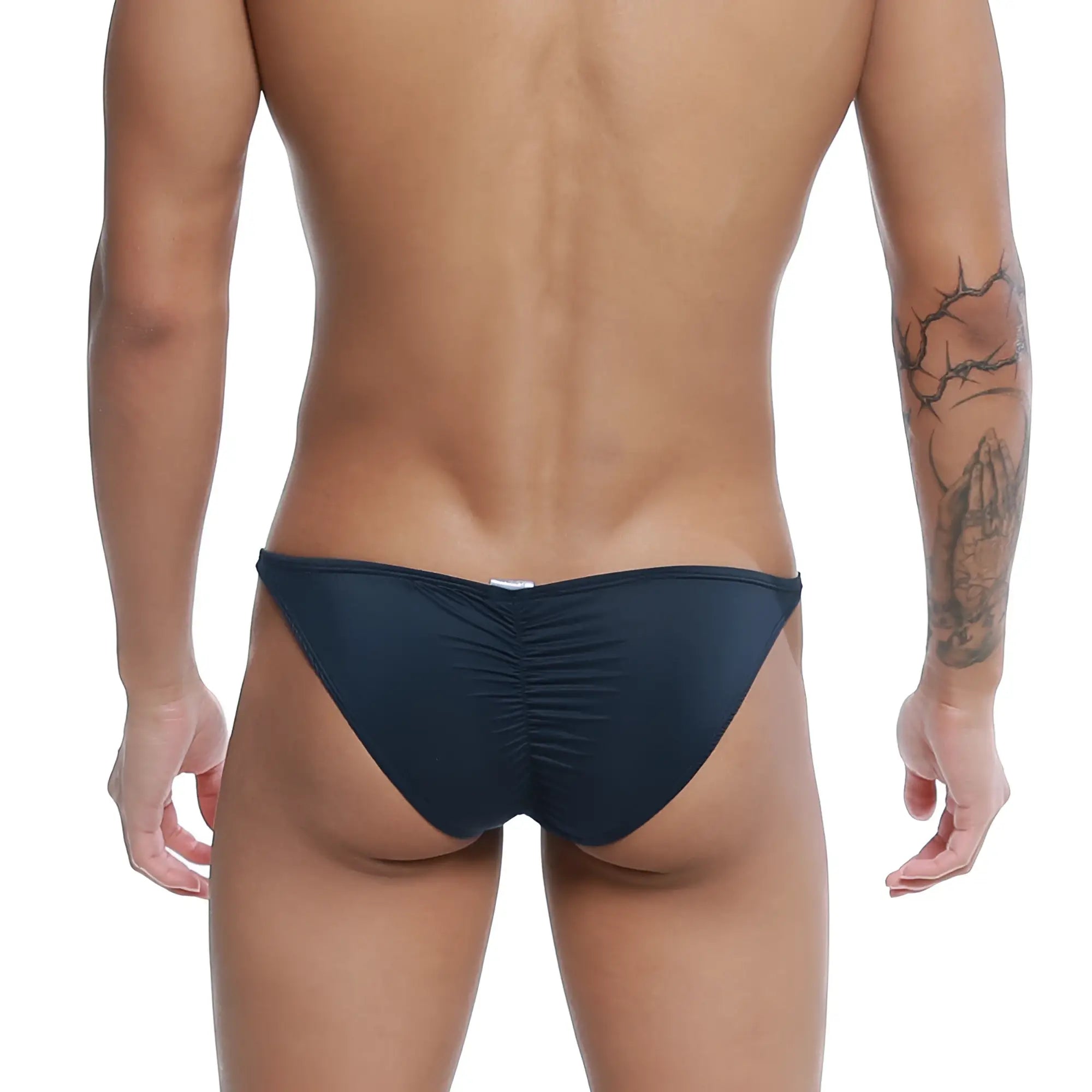 Navy blue ruched swim trunks u-station me bikini dark blue u0032-199 designed for stylish swimwear use