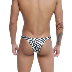 Black and white zebra-striped swim trunks u-station dream bikini u0002-111 for stylish beachwear