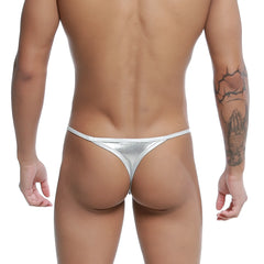 Silver metallic u-station trendy thong u1114-040 with sleek shiny finish and thin straps