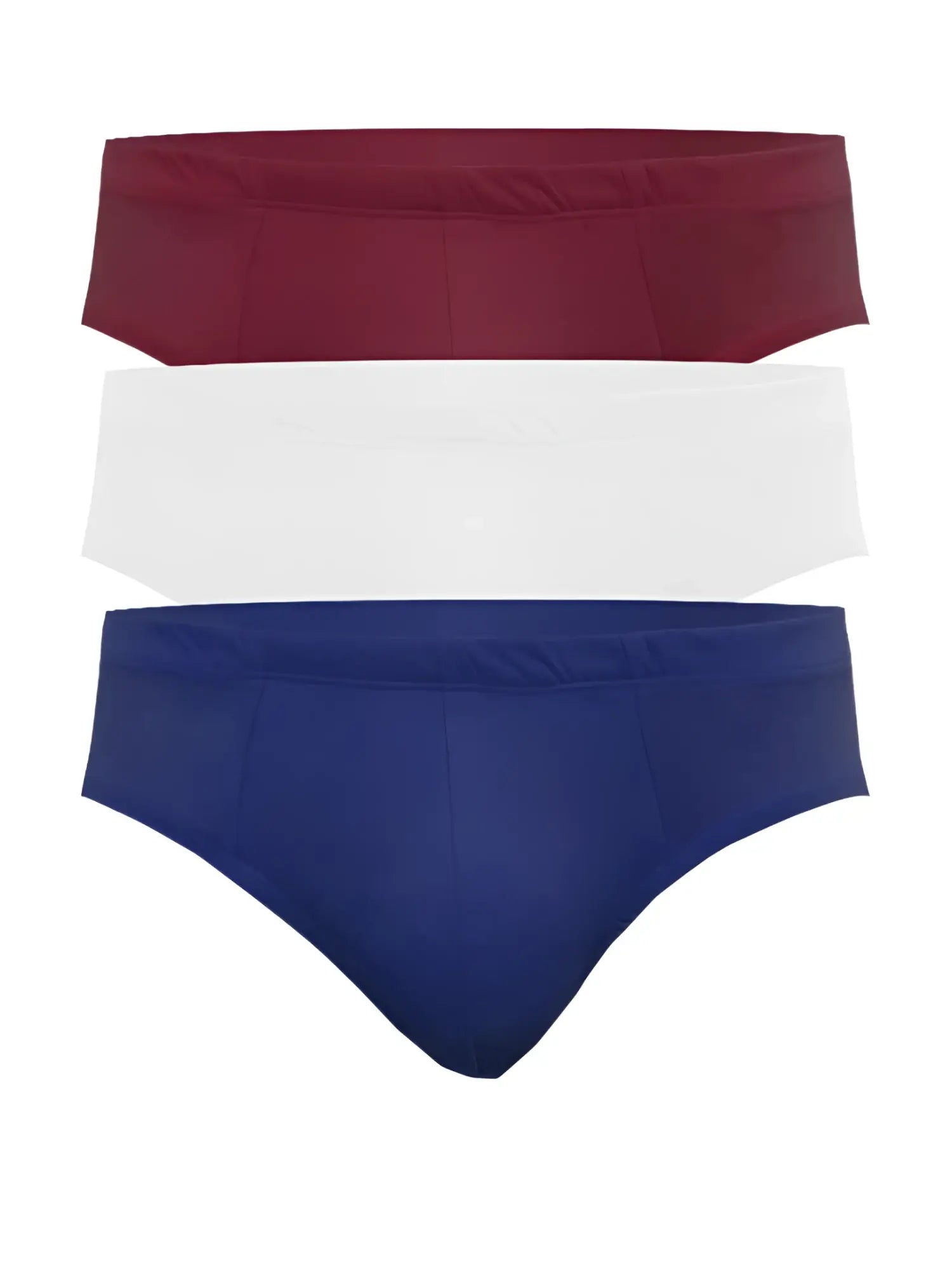 Ug contour basic brief 3-pack with solid burgundy white and navy blue cotton briefs for everyday comfort