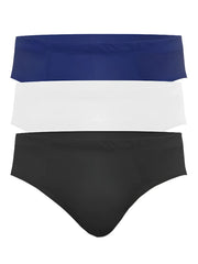 Ug contour basic brief 3-pack featuring solid-colored navy white and black cotton briefs ideal for everyday comfort