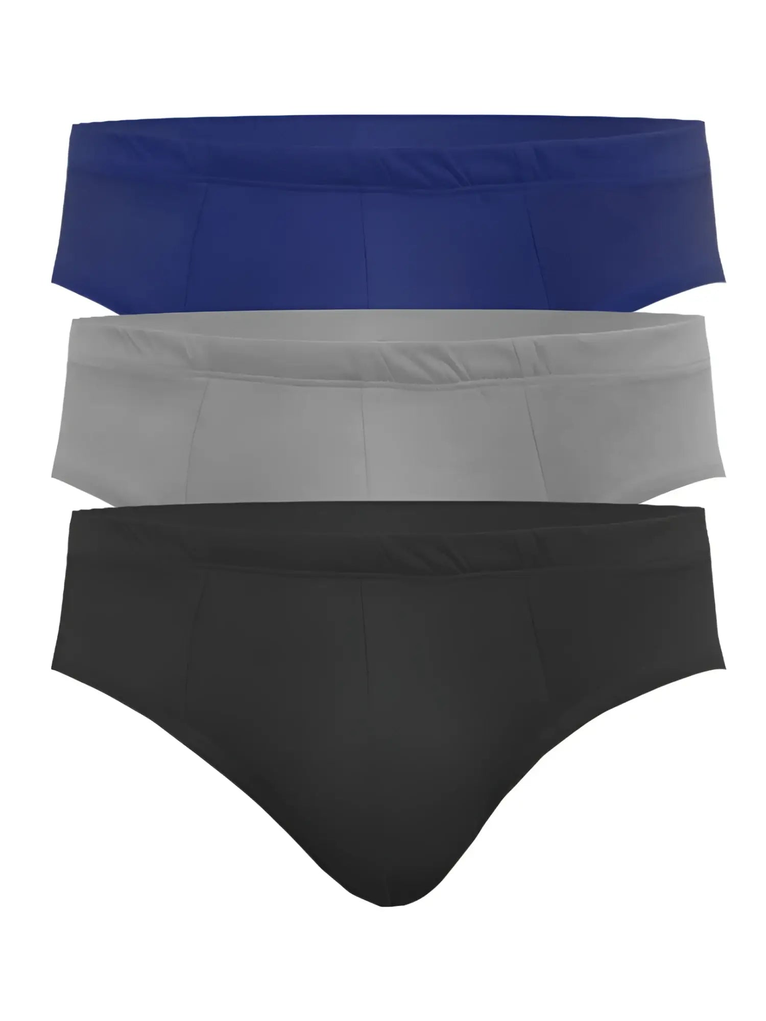 Set of three ug contour basic briefs in navy blue light gray and black solid colors for everyday comfort