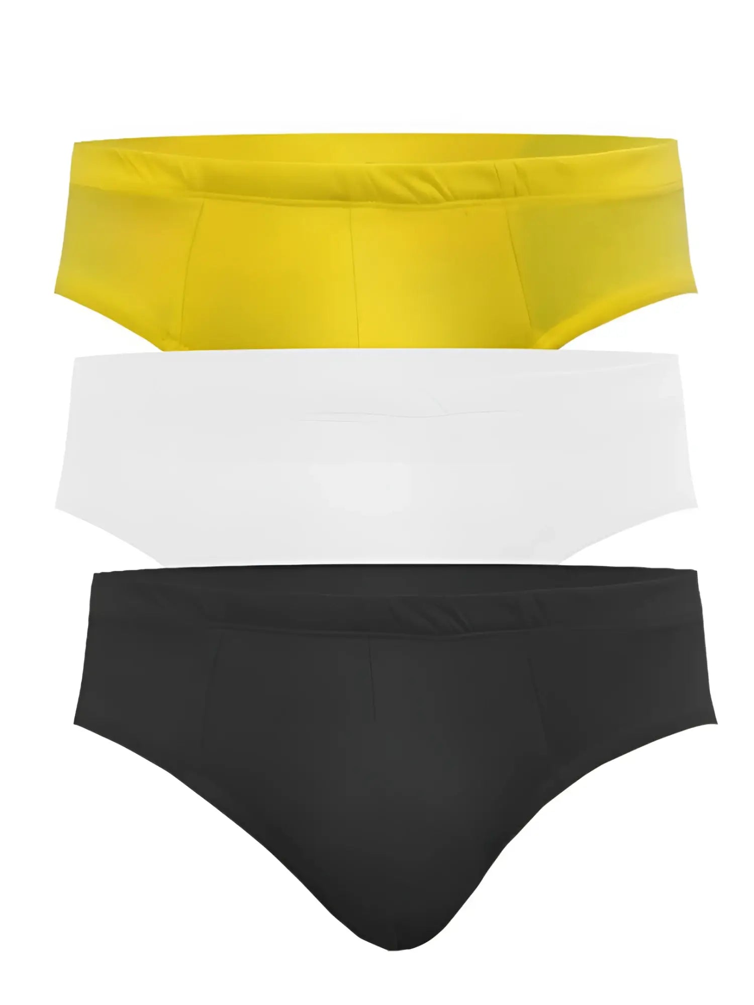 Set of three ug contour basic briefs in solid yellow white and black made from soft breathable fabric