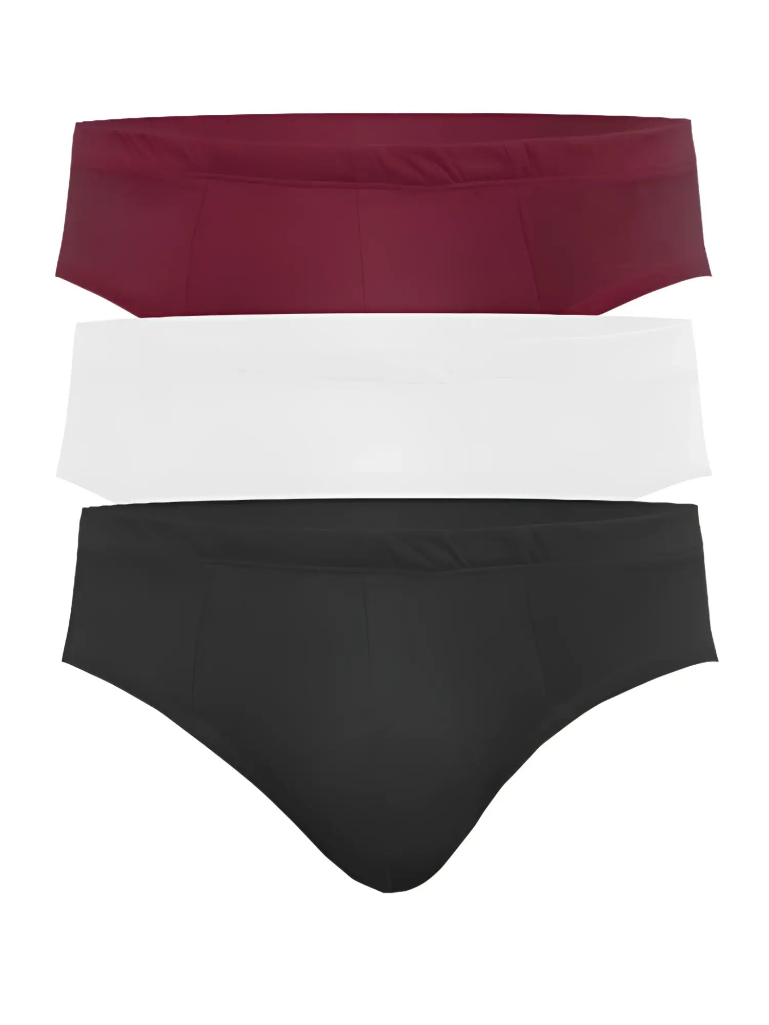 UG Contour basic brief 3-pack seamless cotton underwear in burgundy white and black for everyday comfort