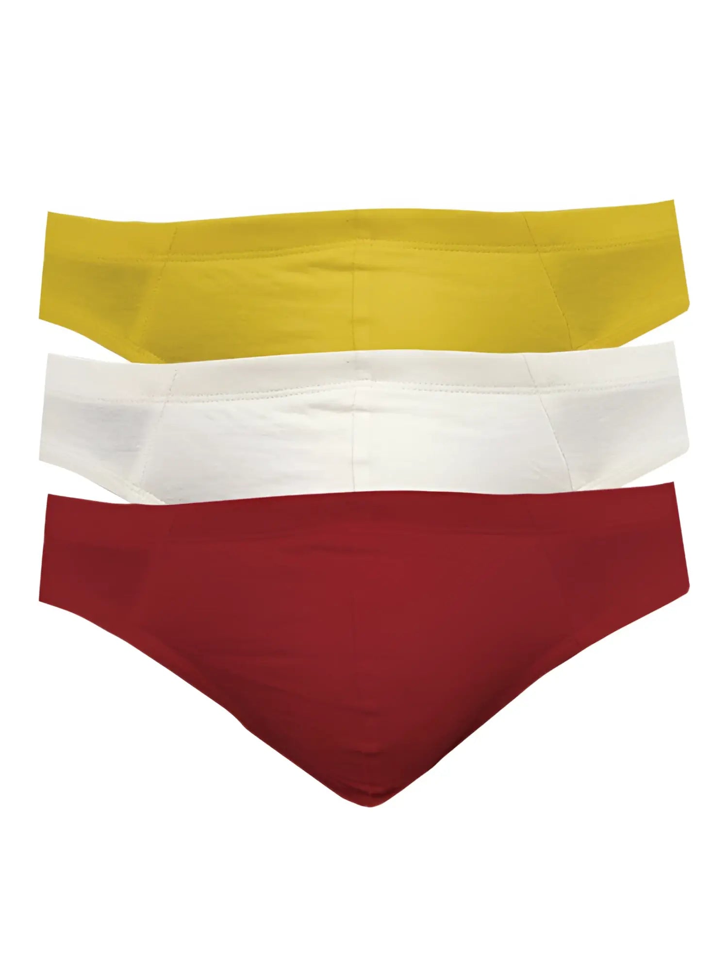 Ug contour french brief 3-pack of solid yellow white and red cotton briefs for comfortable everyday wear