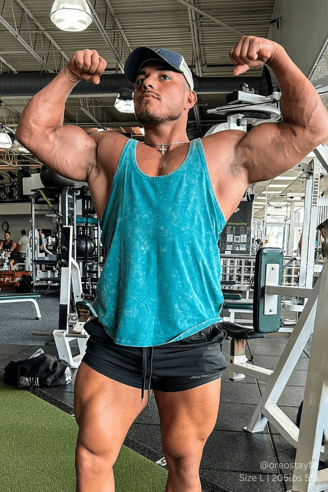 Jed North Herren Retro Washed Bodybuilding Stringer - Tiefsee