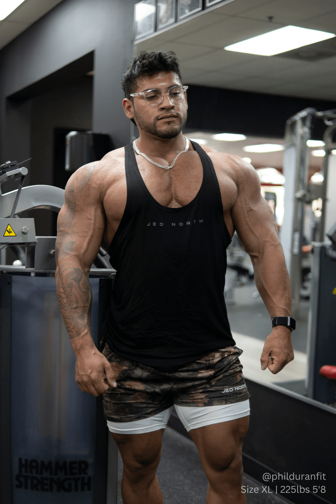 Jed North Herren Classic Bodybuilding Racerback Stringer - Premium Schwarz