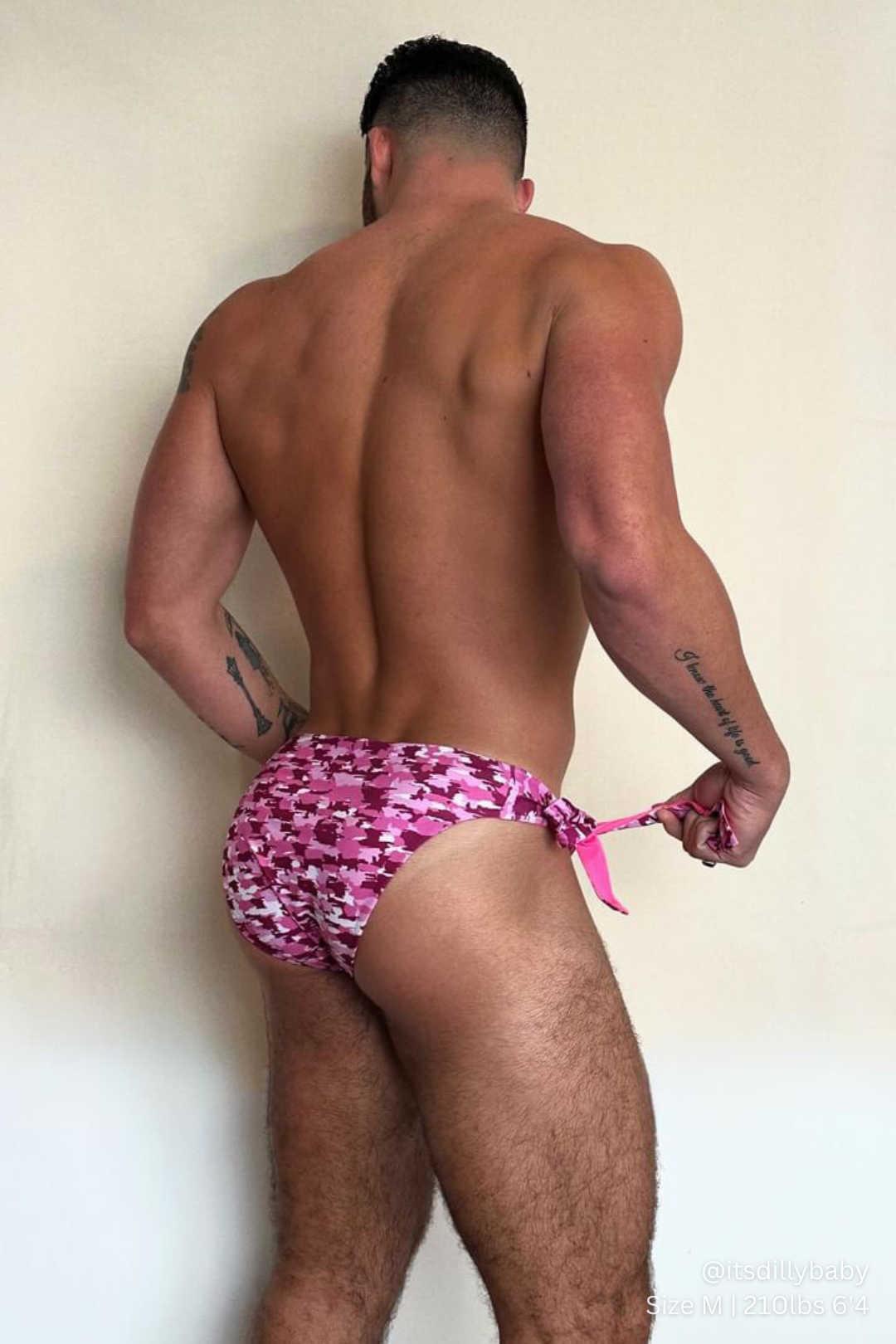 JJ Malibu Men's Side-Tie Swim Briefs - Reversible-Pink/Camo