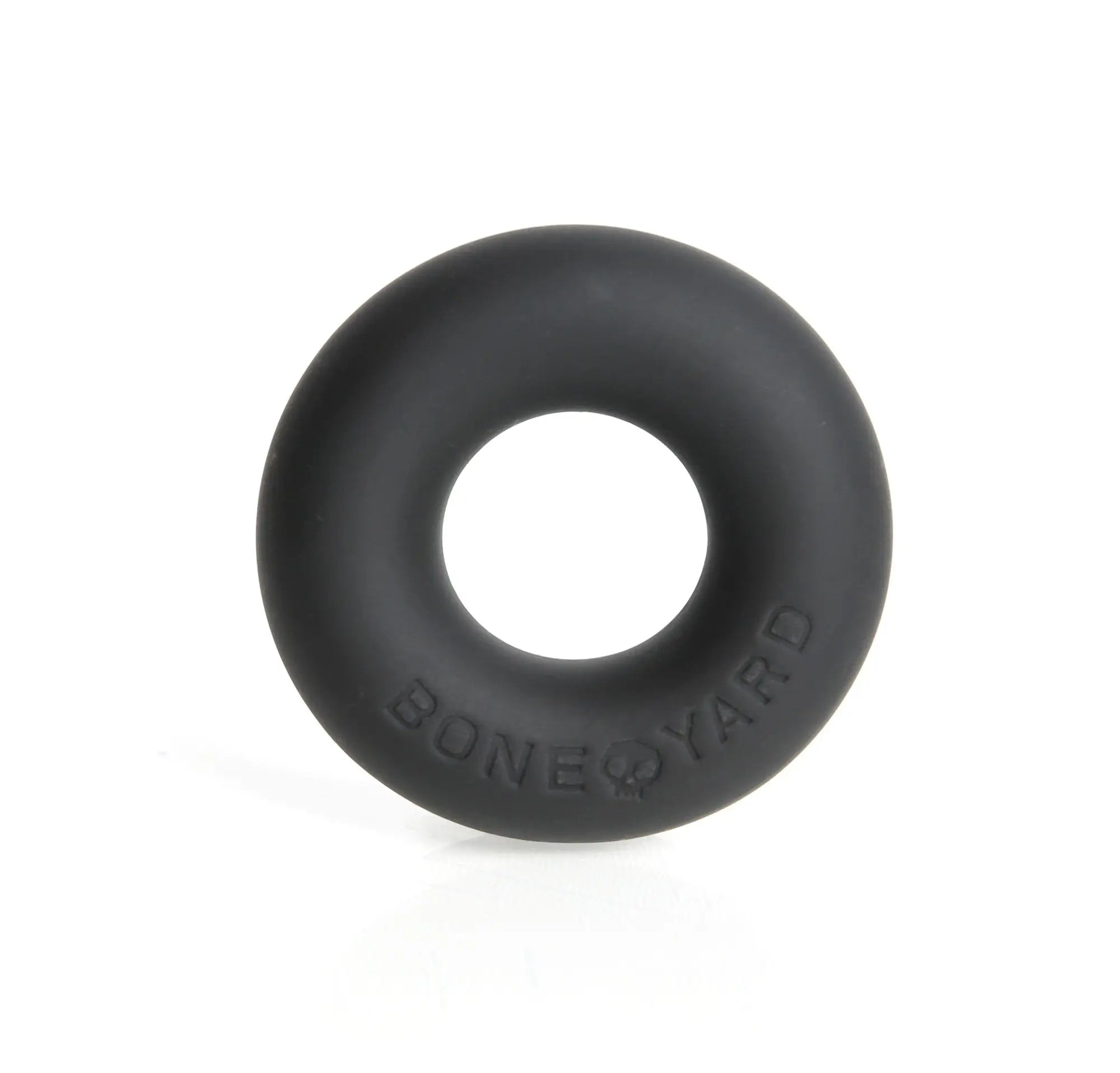 Black ultimate silicone ring made of durable silicone embossed with bone yard on its surface
