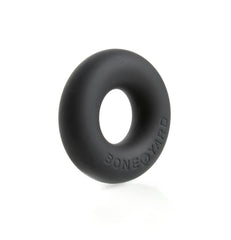 Black ultimate silicone ring made of durable silicone with boneyard embossed on the side visible