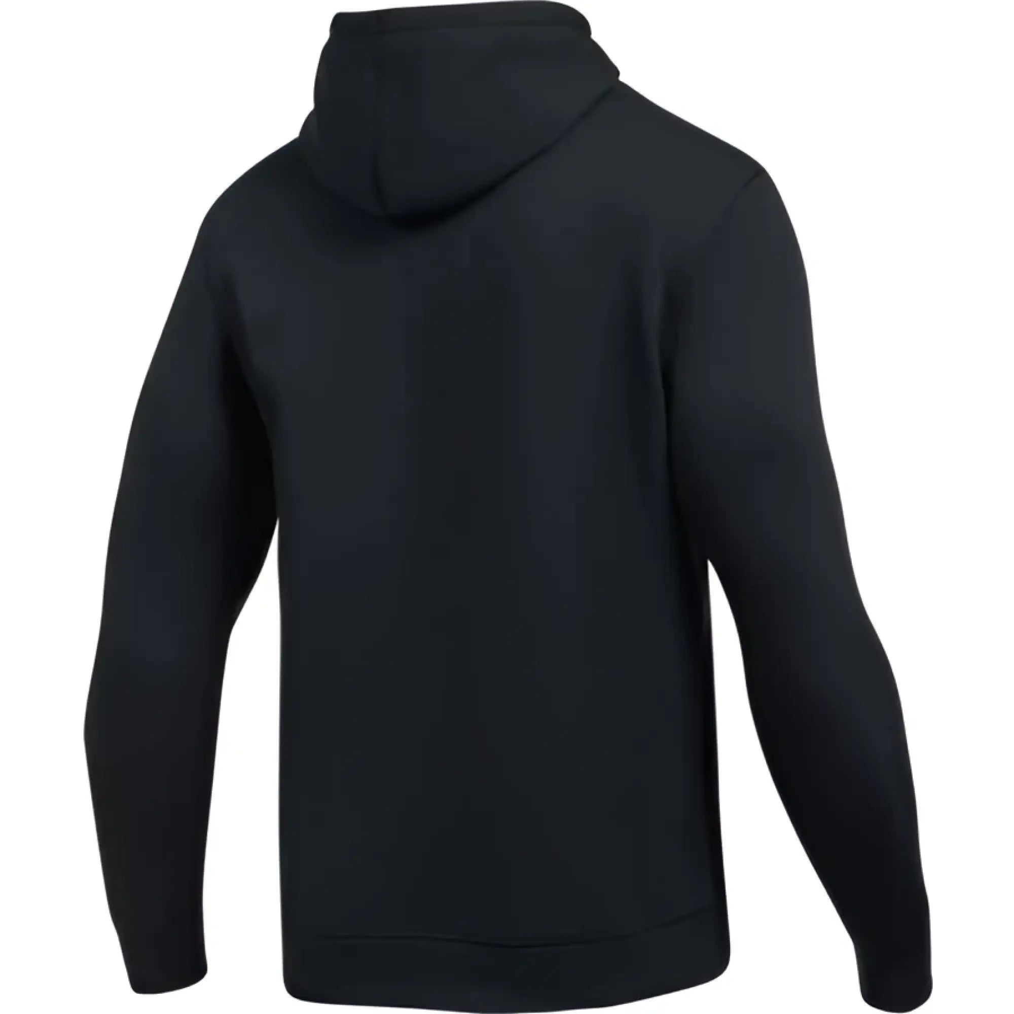 Under armour rival fitted graphic black hooded sweatshirt with long sleeves and ribbed hem size m