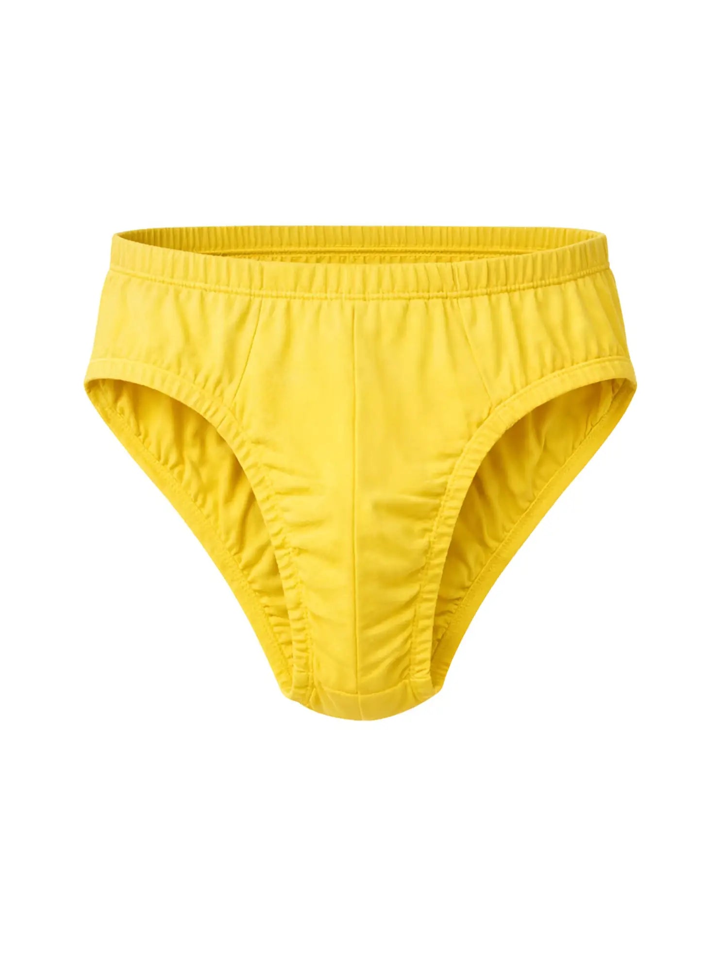 Undergear contour basic brief bright yellow stretchy seamless fabric briefs with smooth contour design