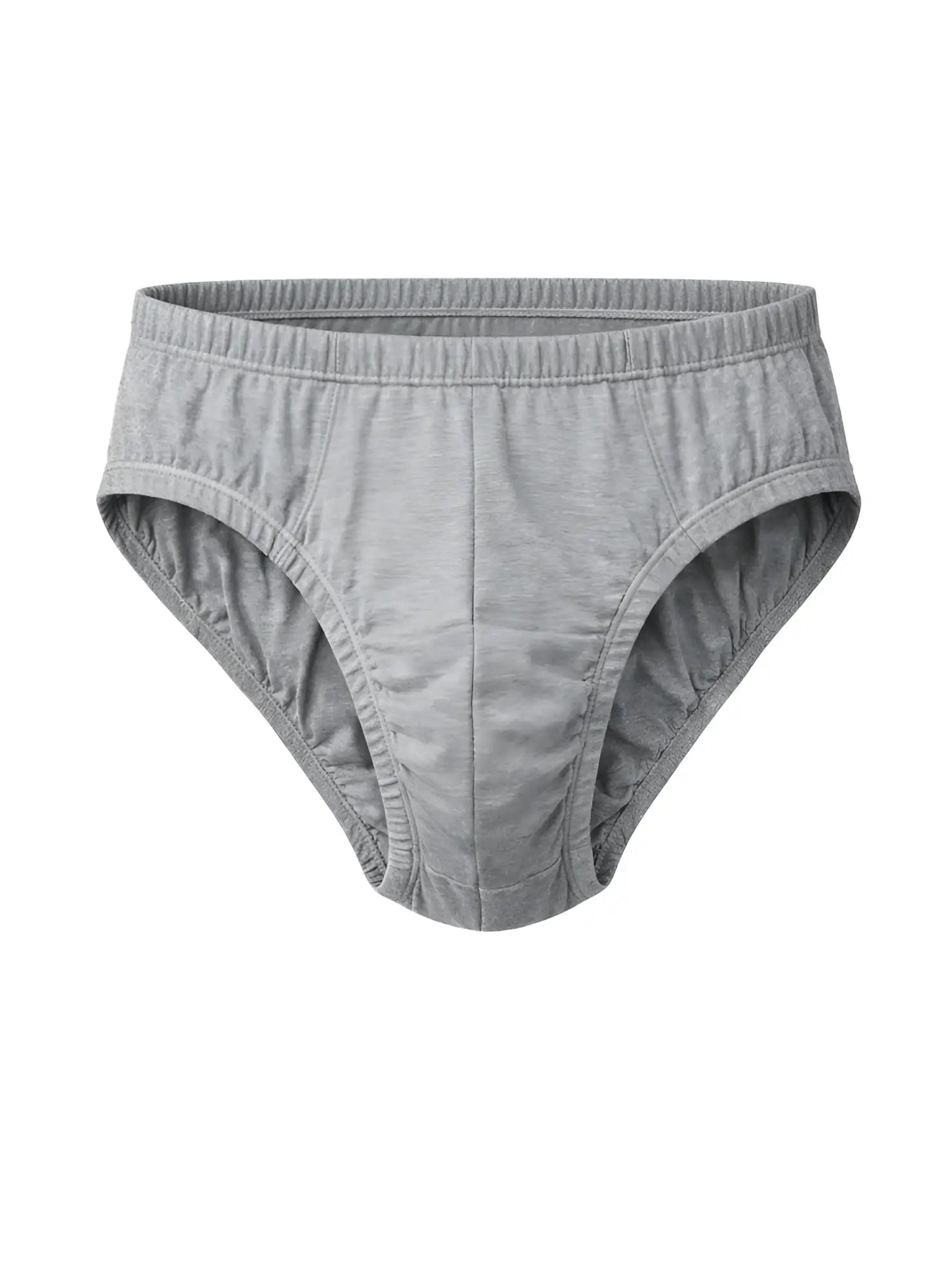 Gray heathered cotton briefs with soft elastic waistband and subtle seam detailing by Undergear Contour Basic Brief