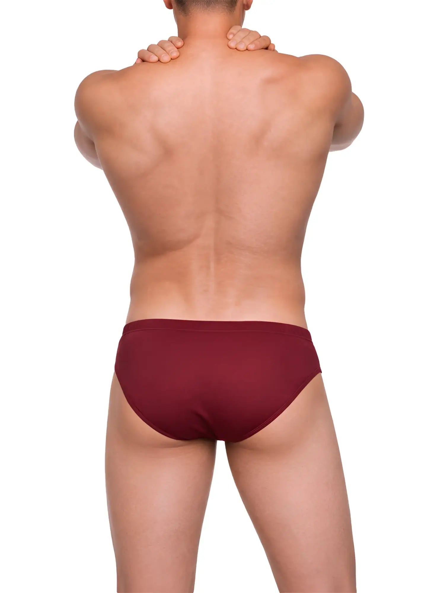 Undergear Contour Basic brief in sleek solid maroon with smooth fabric finish for comfortable daily wear