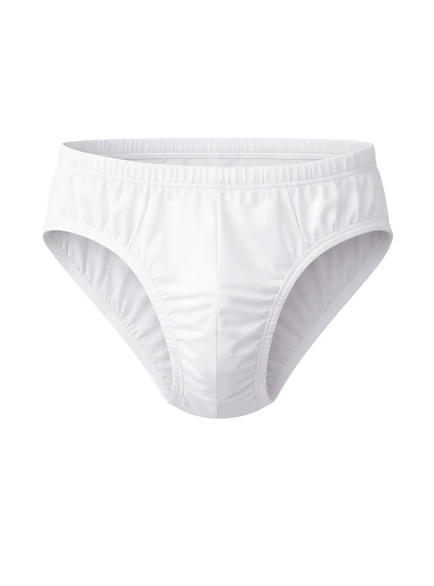 White cotton undergear contour basic brief with smooth seamless design and elastic waistband