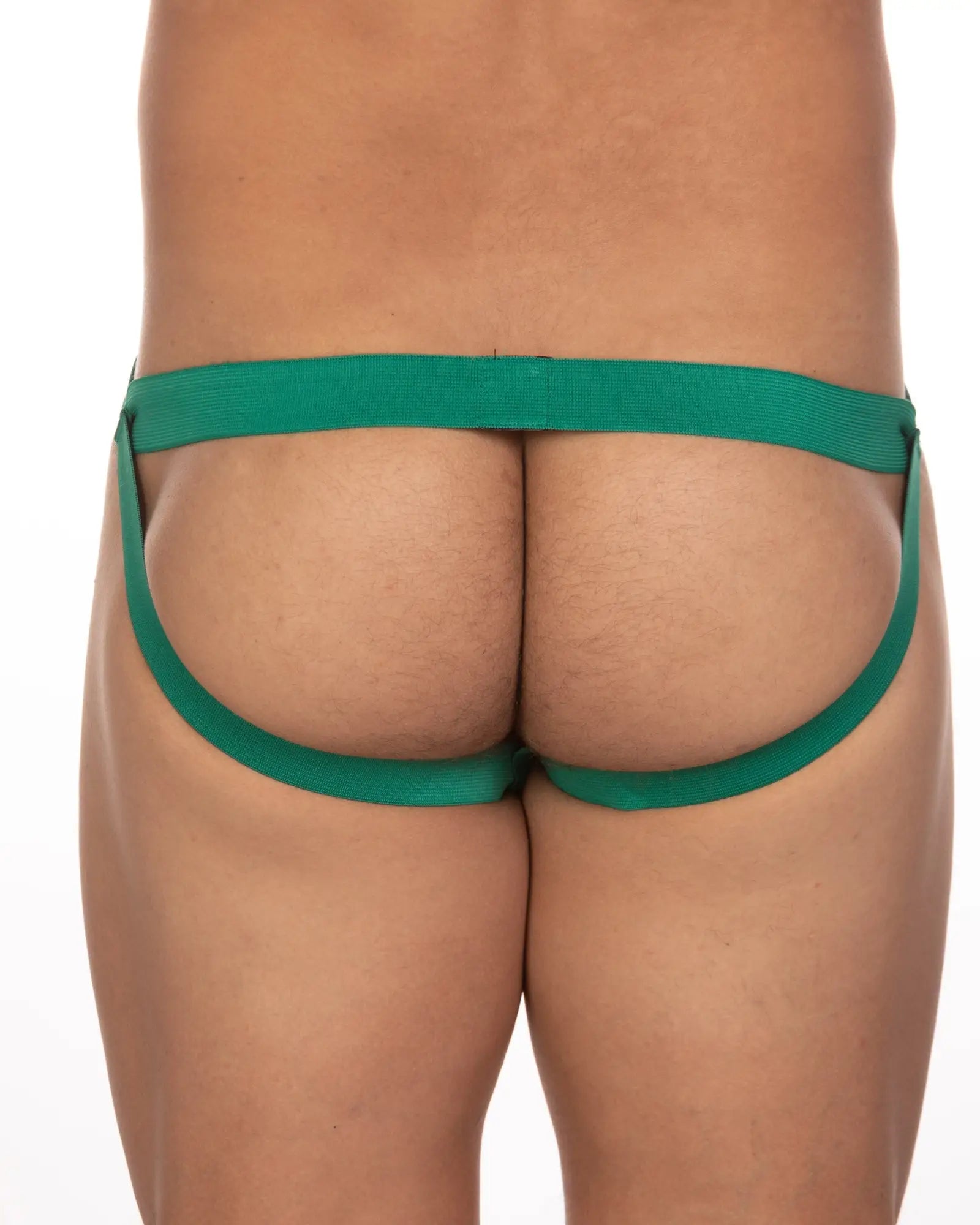 Green fabric briefs with a wide waistband and side straps for undergear fizx mark solid knit jockstrap