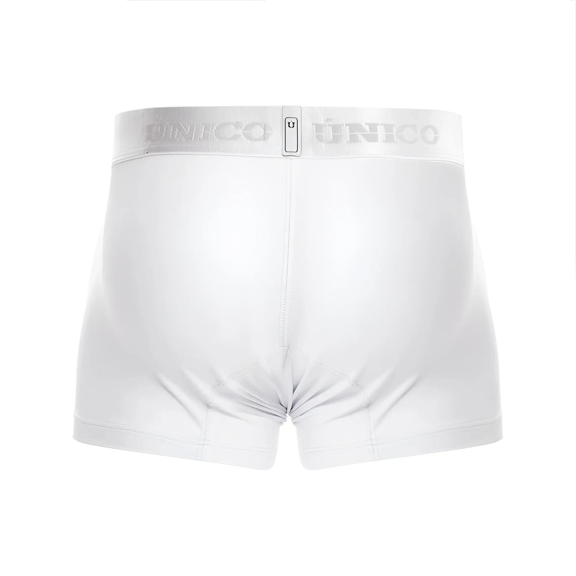 White unico 22120100101 cristalino a22 trunks boxer briefs with subtle silver logo on waistband in white