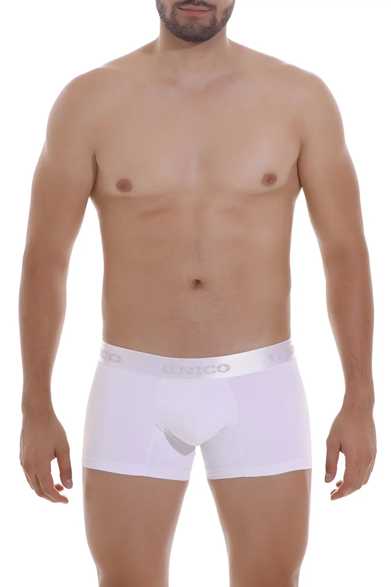 White unico 22120100101 cristalino a22 seamless men’s briefs with subtle logo on waistband in white color