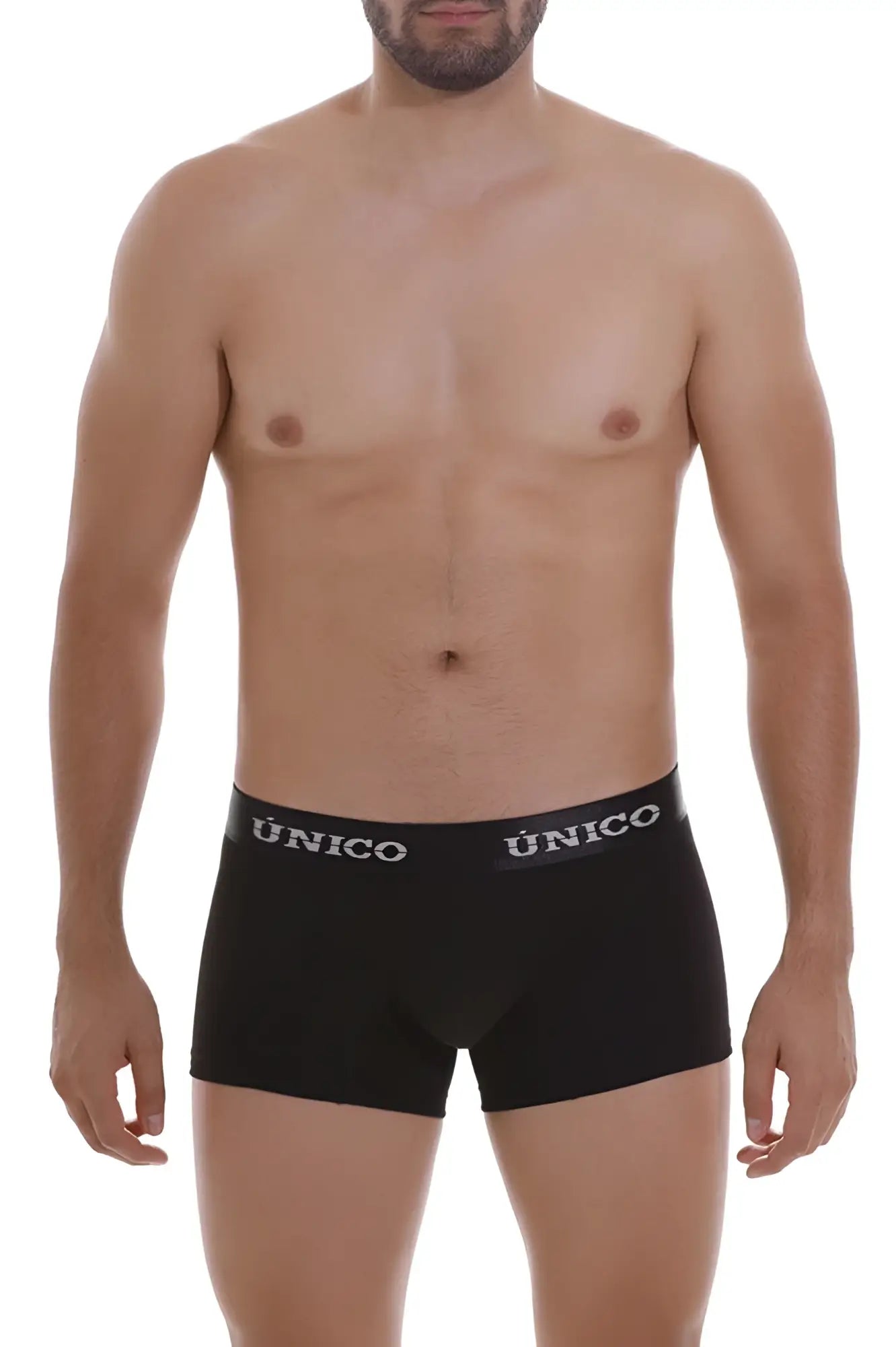 Black unico boxer briefs with a contrasting white logo waistband in inteso 22120100103 trunks color 99-black