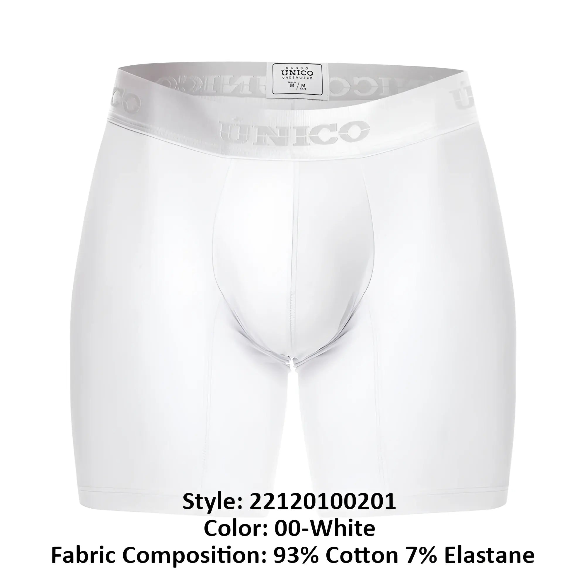 White unico cristallino a22 boxer briefs with silver logo on elastic waistband in a soft breathable fabric