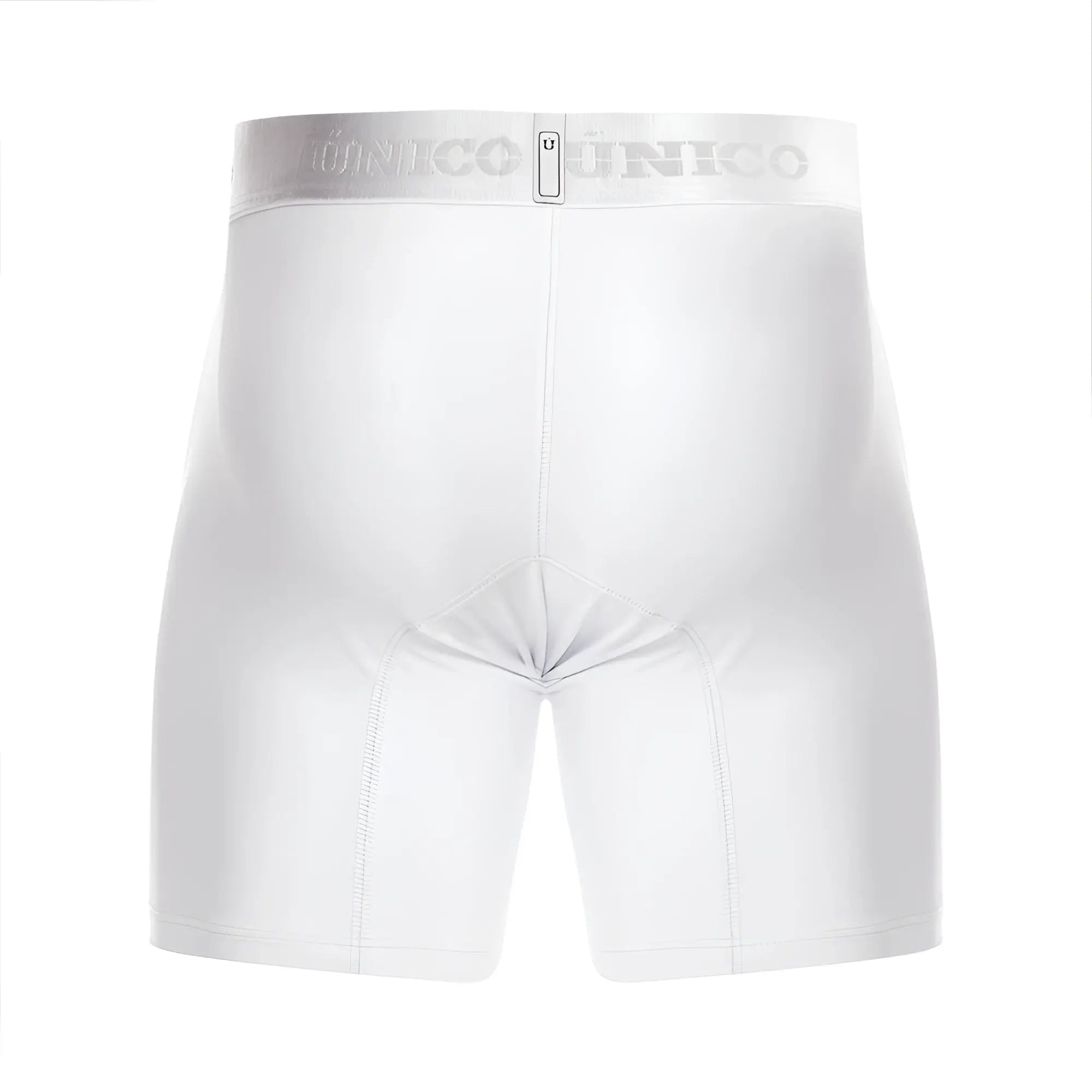 White unico 22120100201 cristalino a22 boxer briefs with silver waistband featuring brand name and size tag