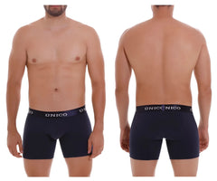 Navy blue unico 22120100202 profundo a22 boxer briefs with white logo band made of soft stretch fabric
