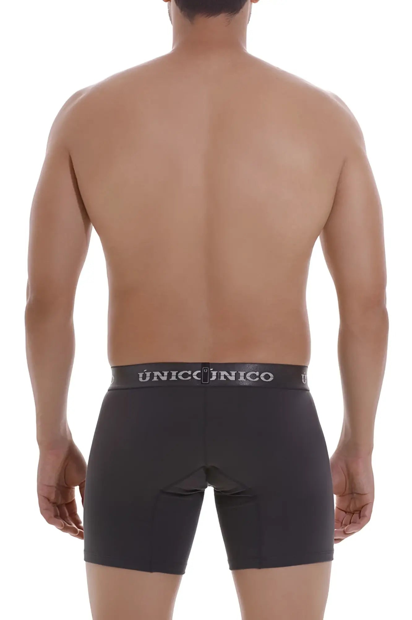 Dark gray unico 22120100204 asfalto a22 boxer briefs with white logo waistband designed for comfortable fit